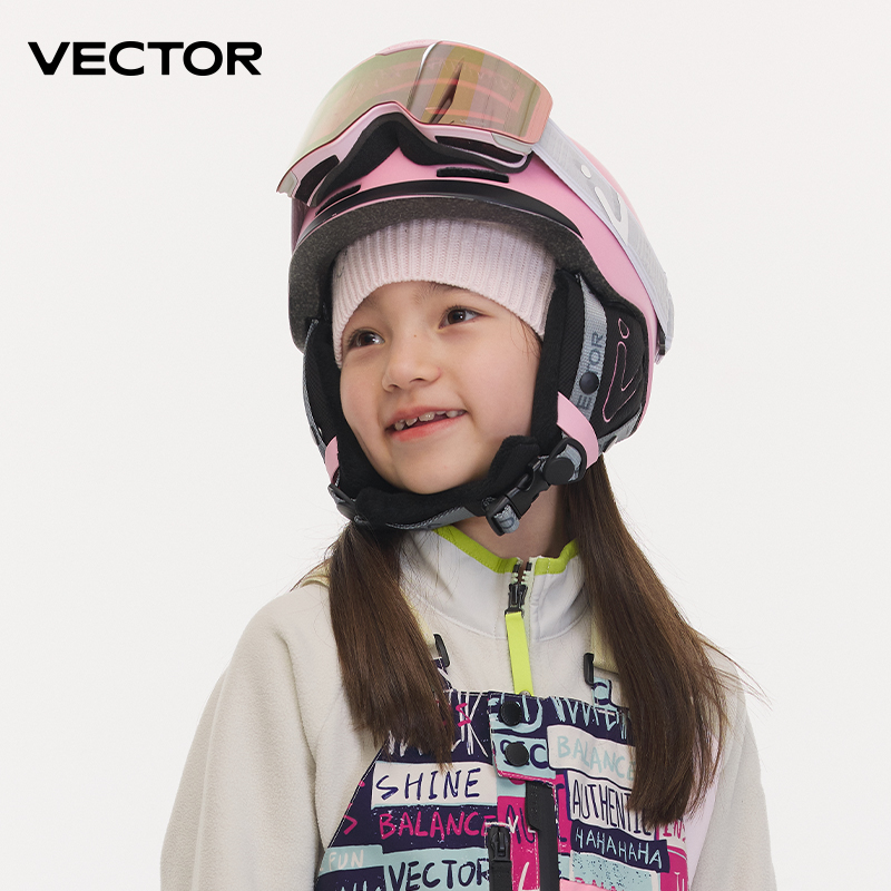 Sports Equipment Vector - Vektör çocuklar çocuk kayak kaskı entegre